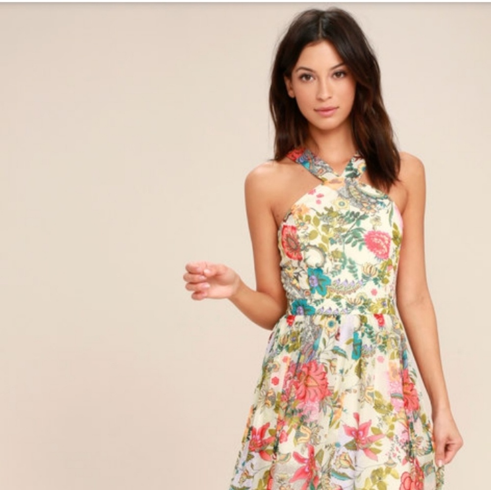 Floor length floral dress